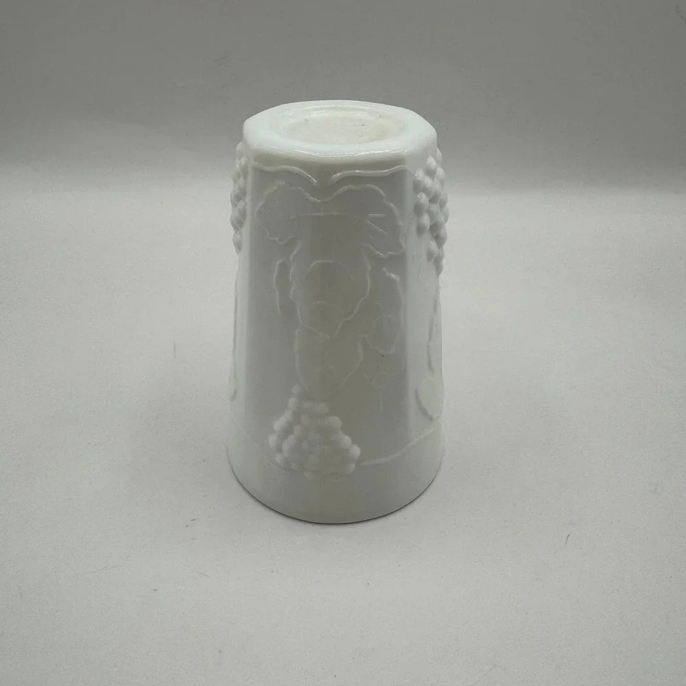 Westmoreland Paneled Grape Milk Juice Glass Tumblers Set White 5.25in Vintage